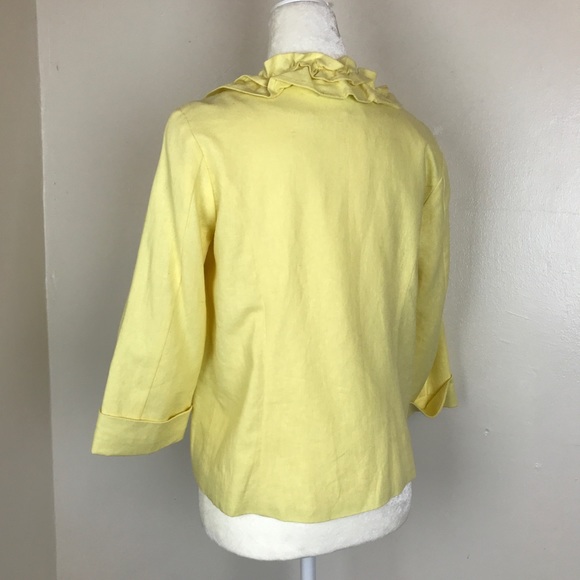Vintage Trenz Yellow Button Ruffle Mad Men Jacket - Picture 7 of 8